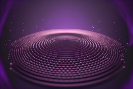 Abstract technology background. Futuristic wave with glowing particles. Vector illustration.の素材