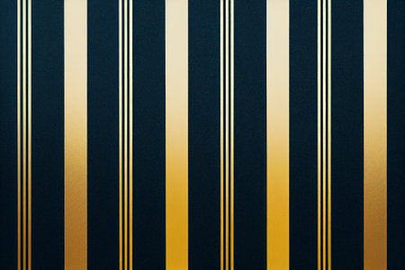 Vertical stripes pattern background - vintage dark blue and golden stripes.の素材