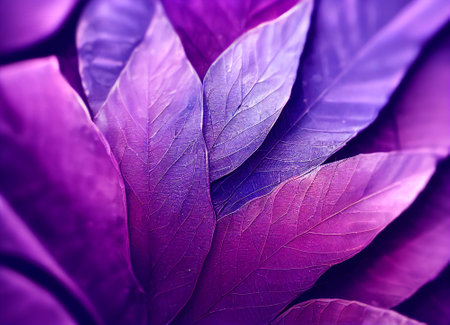 purple leaves macro close up, abstract floral background for your design. generative aiの素材
