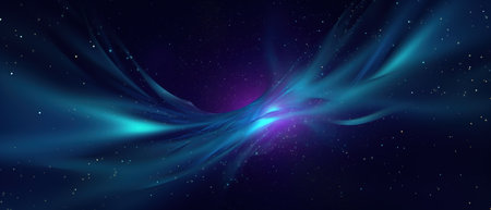 abstract blue background with glowing particles and bokeh. generative aiの素材