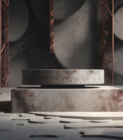Abstract minimal geometric forms. Glossy marble podium for your design. generative aiの素材