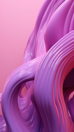 Abstract background with purple and pink wavy lines. generative aiの素材
