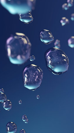 Water drops on a blue background. generative aiの素材
