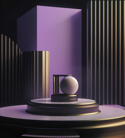 Podium for product presentation. Abstract background with empty scene. generative aiの素材