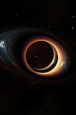 Abstract space background, stars and nebula, black holde. generative aiの素材