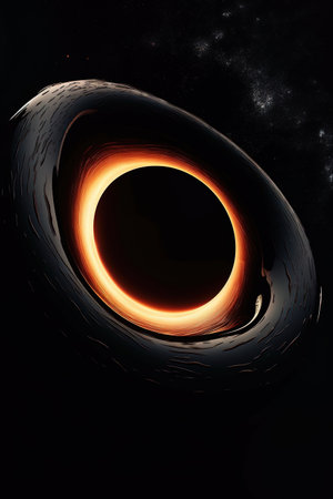 Abstract space background, stars and nebula, black holde. generative aiの素材
