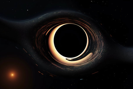 Abstract space background, stars and nebula, black holde. generative aiの素材