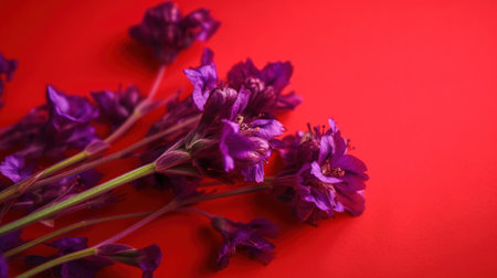 Beautiful tulips on color background, closeup. Space for text. generative aiの素材