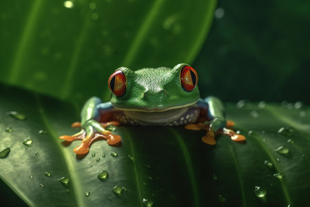 Red-eyed tree frog (Agalychnis callidryas). generative aiの素材