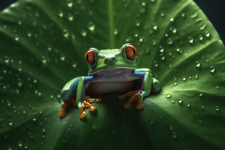 Red-eyed tree frog (Agalychnis callidryas). generative aiの素材