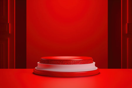 Abstract scene podium mockup. Award ceremony concept. generative aiの素材