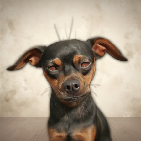Portrait of a angry dog. AI generativeの素材