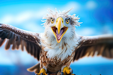 Portrait of an American Bald Eagle (Haliaeetus leucocephalus)の素材