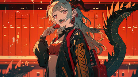 Fantasy illustration of a pretty girl in a fantasy world. AI Generativeの素材