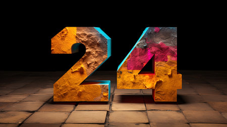 Number 24 banner. Numerical banner for new year. AI Generativeの素材