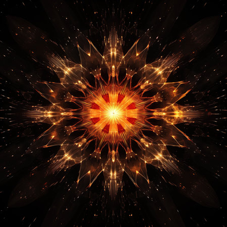 Abstract fractal. Fractal art background for creative design. Decoration for wallpaper, desktop, poster, cover booklet. Print for clothes, t-shirt. Creative illustration for designの素材