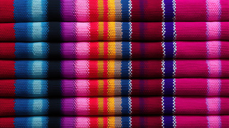 Multicolored textiles background. 3d rendering, 3d illustration.の素材