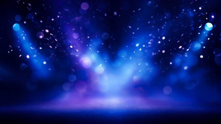 Spotlight on stage. Stage Spotlight with Laser rays and smoke, Stage lights, Stage Background.の素材