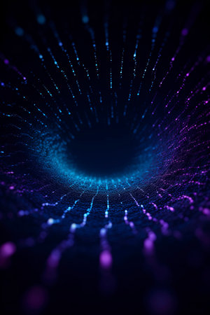 3d rendering of abstract particles with depth of field and bokehの素材