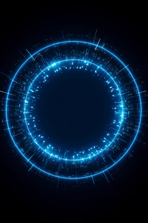 Abstract background. luminous swirling. Elegant glowing circle.  Sparking particle. Space tunnel.の素材