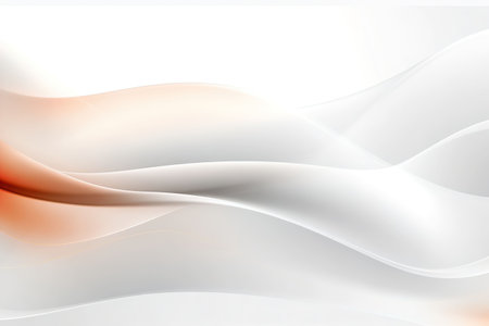 abstract background with smooth wavy lines in white and orange colorsの素材