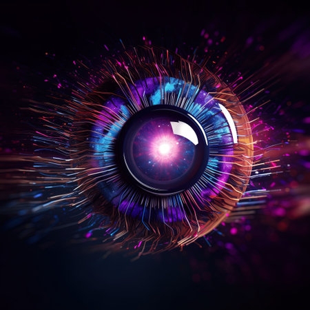 Eye of the devil. Psychedelic background. 3D renderingの素材