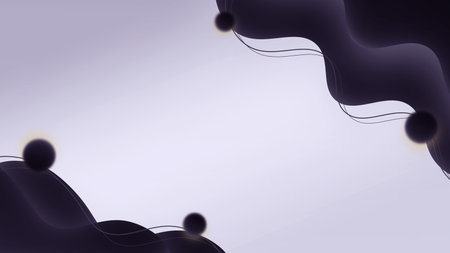 Abstract background with wavy lines and dots. 3d illustration.