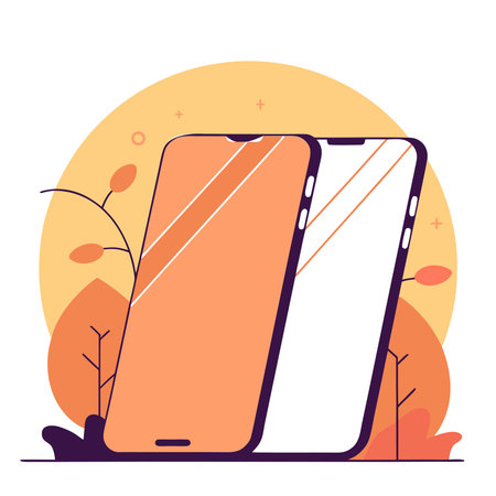 Smartphone with blank screen. Vector illustration in flat design style.のイラスト素材