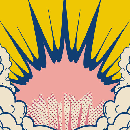 Comic book explosion background. Pop art style. Vector illustration.のイラスト素材