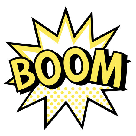 Boom pop art style icon. Simple illustration of boom pop art vector icon for webのイラスト素材