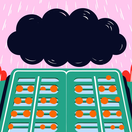 Background with a lot of glasses and a cloud. Vector illustration.
