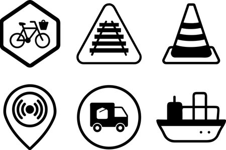 traffic sign icon set isolated on white background, vector illustration.のイラスト素材