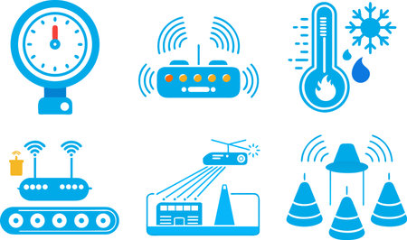 vector illustration of a set of icons for the Internet of Things and communicationsのイラスト素材