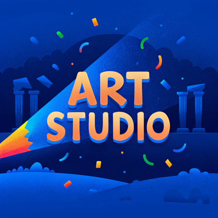 Art school vector background. Art school banner.の素材