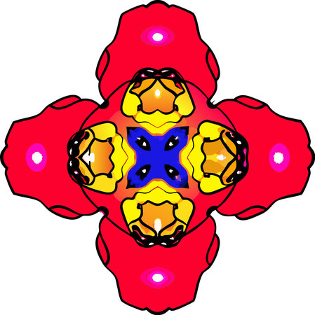 Mandala. Ethnic circular pattern. Abstract kaleidoscope fabric designのイラスト素材