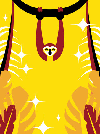 Cute sloth hanging on a hammock. Vector illustration.のイラスト素材