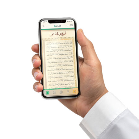 Close-up of a man's hand holding a modern smart phone with a website on the screen isolated on white backgroundの素材