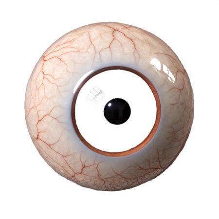 Human eyeball isolated on white background. 3D illustration, clipping pathの素材