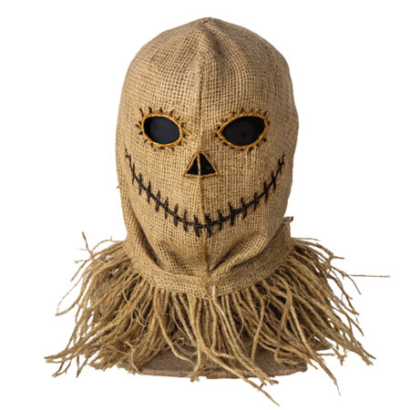 Halloween pumpkin in a burlap sack isolated on a white backgroundの素材