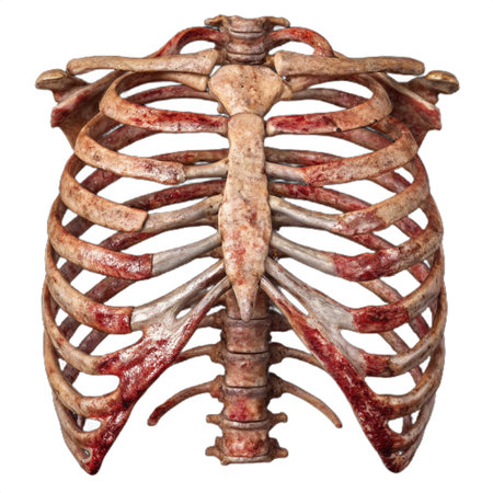 Human skeleton isolated on white background. Clipping Paths included.の素材