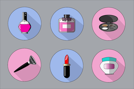 Vector beauty accessories and cosmetic icons universal set for web and mobile.のイラスト素材