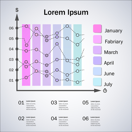 Bar graph and line graph templates, business infographics, vector eps10 illustrationの写真素材