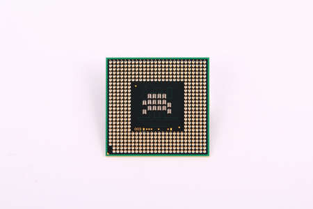 processor isolated on a white background from pins side