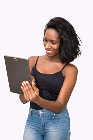 Woman using tabletの写真素材