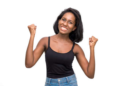 Woman making fistsの写真素材