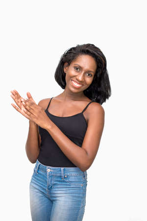 Woman applaudingの写真素材