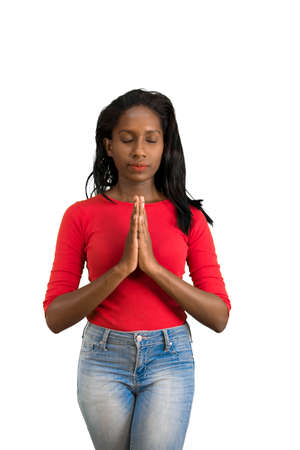 Woman prayingの写真素材