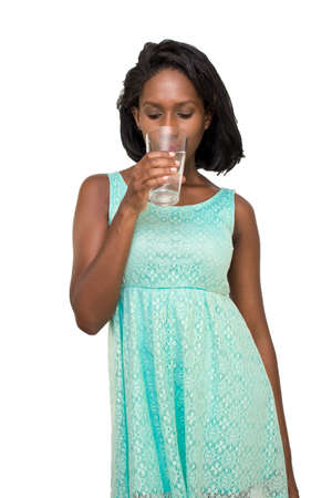 Woman drinking waterの写真素材