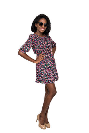 Woman in short summer dressの写真素材