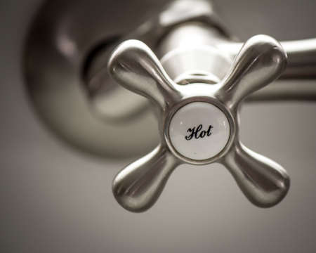 Hot Water Faucet Handleの写真素材